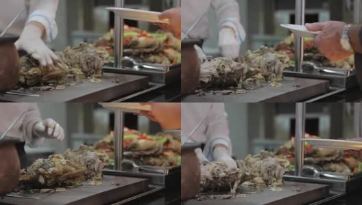 厨师在豪华酒店做鸡高清在线视频素材下载