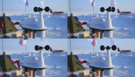 风速计测量的是北极的极地站的风速。高清在线视频素材下载