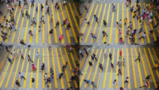 香港繁忙的人行横道-时间流逝高清在线视频素材下载