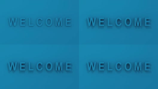 “欢迎”3D图形在青色高清在线视频素材下载
