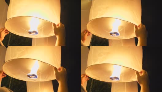 泰国彝蓬节的传统灯笼高清在线视频素材下载