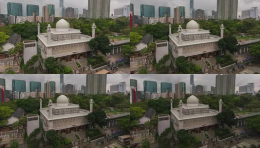 位于中国香港尖沙咀购物街的九龙Masjid和伊斯兰中心高清在线视频素材下载