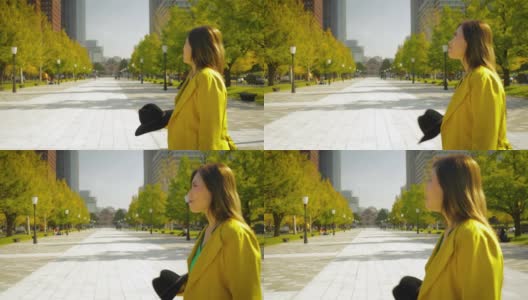 行走在日本东京的一名日本妇女高清在线视频素材下载