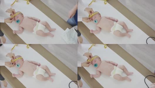 测量婴儿的头高清在线视频素材下载