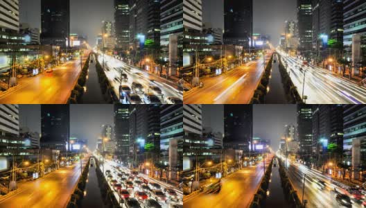 泰国曼谷市夜景交通高清在线视频素材下载