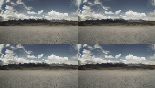 山前干裂湖。自然背景。高清在线视频素材下载
