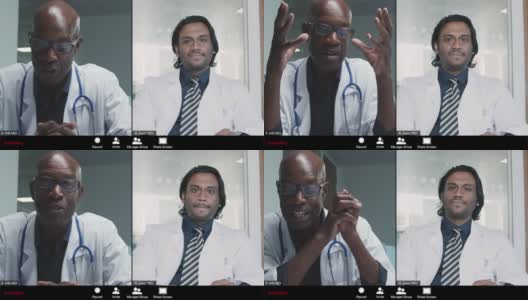 中青年男医生视频会议高清在线视频素材下载