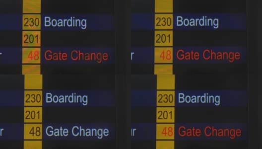 亚洲城市国际机场内部航班时间表的变动高清在线视频素材下载