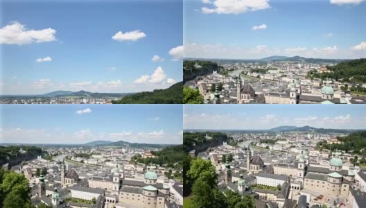 电影倾斜:行人拥挤的萨尔茨堡城市景观城市广场奥地利高清在线视频素材下载