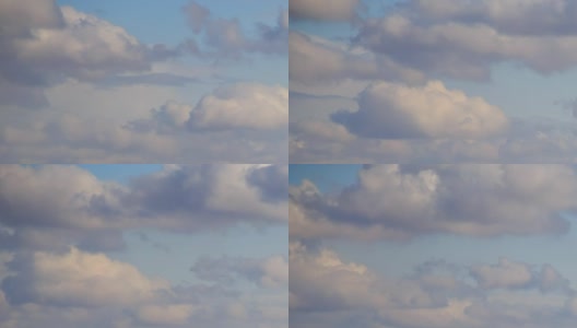 蓝色夜空上的云朵。间隔拍摄高清在线视频素材下载