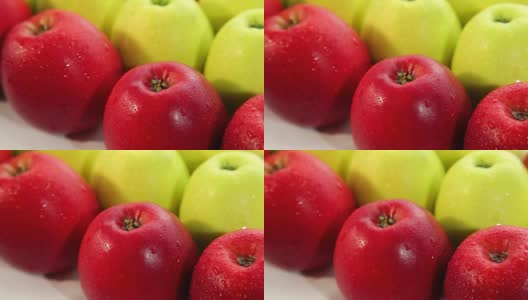 新鲜的红绿苹果高清在线视频素材下载