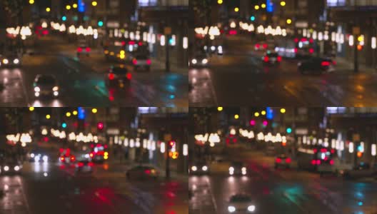 城市夜间交通4K。UHD高清在线视频素材下载