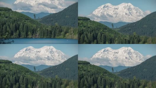 雷尼尔山矿物湖时间推移盘上升高清在线视频素材下载