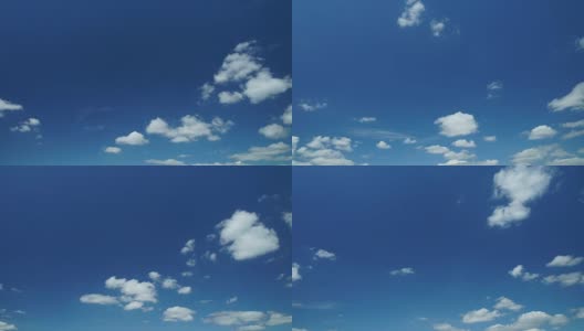 蓝天上的白色积云高清在线视频素材下载
