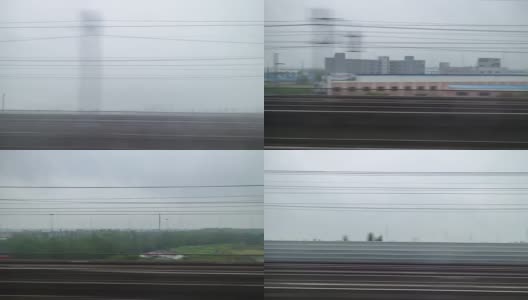 雨天武汉到深圳列车窗口pov全景4k时间流逝中国高清在线视频素材下载