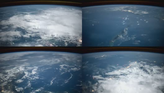 从国际空间站ISS上看到的地球。这段视频由美国宇航局提供高清在线视频素材下载