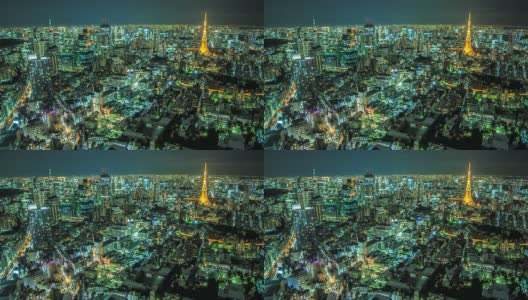 东京天际线和天空树的时间流逝高清在线视频素材下载