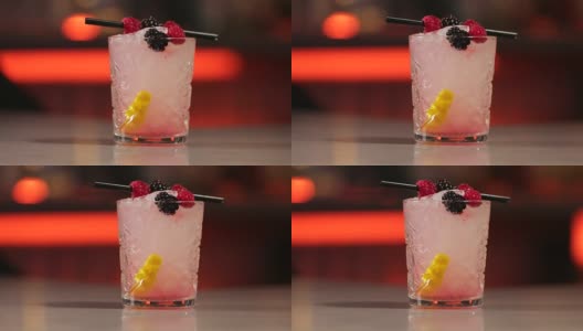 树莓的鸡尾酒高清在线视频素材下载