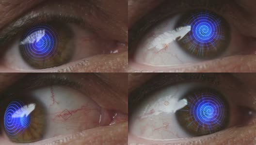 数字眼睛扫描与未来的生物识别数字副本高清在线视频素材下载