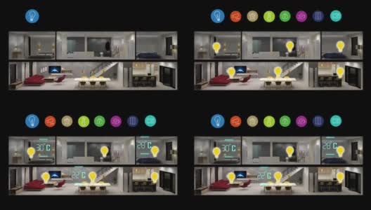 家庭自动化和智能家居技术-照明控制高清在线视频素材下载