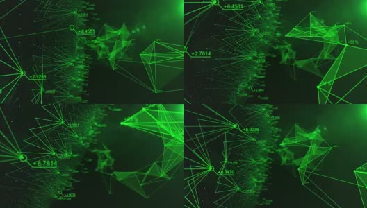 用随机数抽象网络空间中的数据和连接，飞向网络空间的商业和金融概念高清在线视频素材下载