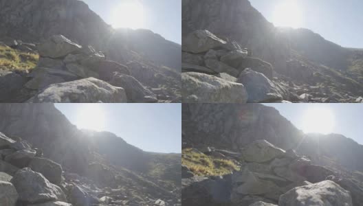 斯诺登尼亚山脉和威尔士的奥格文山谷高清在线视频素材下载