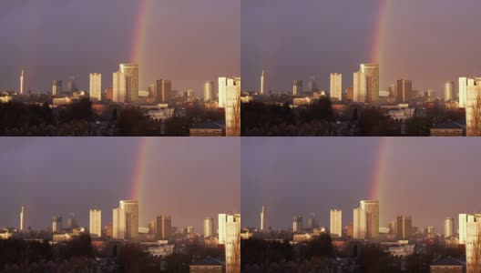 伯明翰市中心有一道彩虹。高清在线视频素材下载