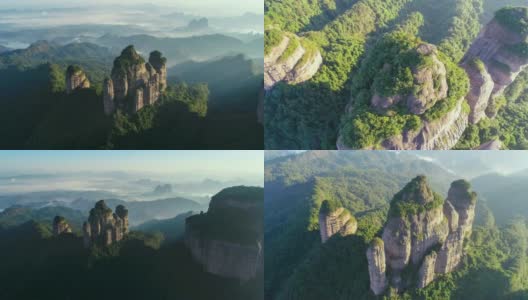 丹霞山鸟瞰图高清在线视频素材下载