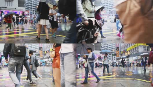 香港交通在雨中高清在线视频素材下载