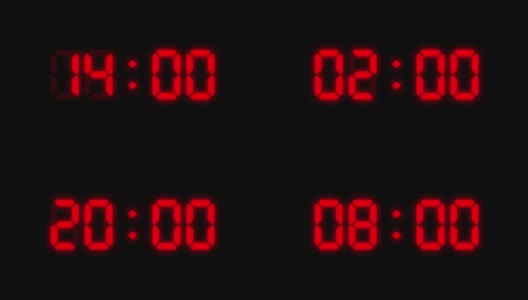 24小时红色数字时钟动画在黑色背景。你可以在每小时开始的时候停下来。简单引导了24个数字。时间计数器符号和倒计时股票视频。你可以用分、秒和毫秒来表示。高清在线视频素材下载