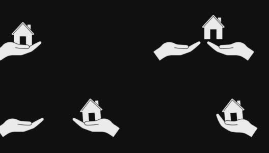 购买房子的概念动画与可选的光磨砂。Alpha Luma哑光包括在内。4 k的视频高清在线视频素材下载