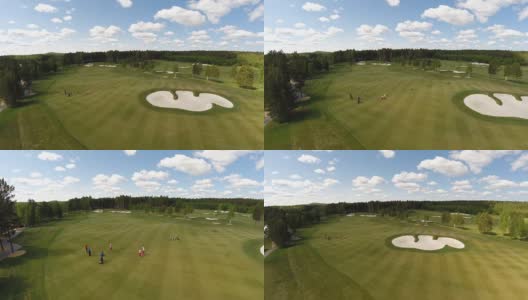 高尔夫球场鸟瞰图高清在线视频素材下载