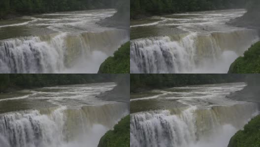 Genesee河和Lower Falls高清在线视频素材下载