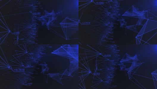 用随机数抽象网络空间中的数据和连接，飞向网络空间的商业和金融概念高清在线视频素材下载
