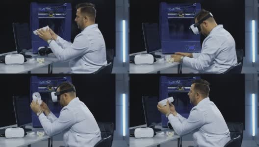 科学家使用VR眼镜进行探索高清在线视频素材下载