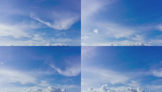 4K/超高清到高清格式延时:Cloudscape延时，白云在蓝天上奔跑。高清在线视频素材下载