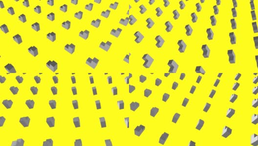动画的灰色形状在黄色的背景高清在线视频素材下载