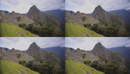 马丘比丘遗址和梯田山景，秘鲁高清在线视频素材下载