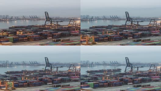 香港国际货柜码头高清在线视频素材下载