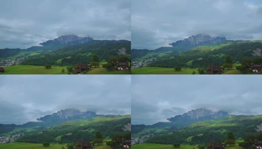 2018年5月13日，瑞士皮拉图斯山的霍村。缩放皮拉图斯山，云漂浮在山附近。皮拉图斯山的延时视频。高清在线视频素材下载