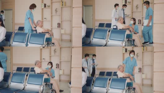老年亚洲病人与辅助生活在养老院护理医院高清在线视频素材下载