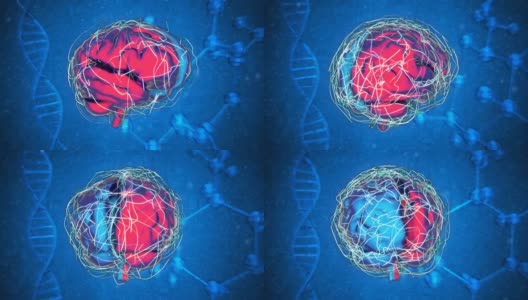 3D抽象艺术的大脑运动设计高清在线视频素材下载