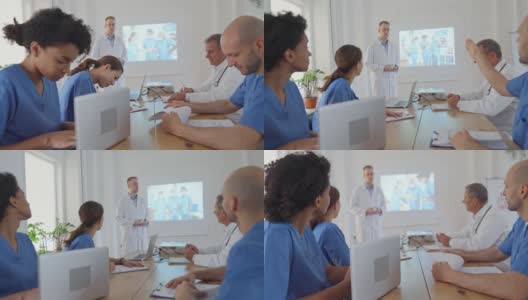 一群医生和护士在研讨会上高清在线视频素材下载