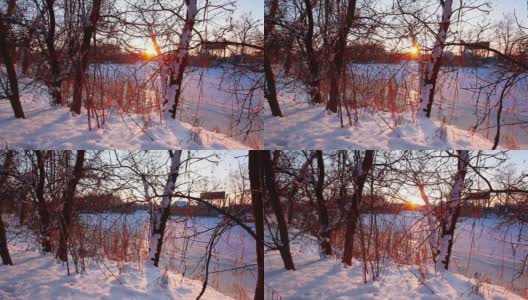 河流景观,日落。间隔拍摄。高清在线视频素材下载