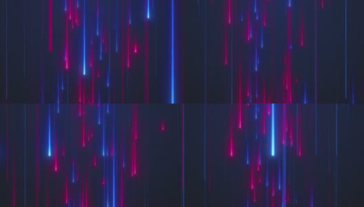 循环动画。抽象的背景，明亮的光束在红色和蓝色向上移动。高清在线视频素材下载