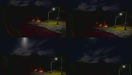 夜间沙漠营地高清在线视频素材下载