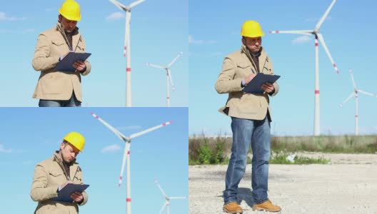 HD: Engineer at Work in a Wind Turbine Power Station高清在线视频素材下载