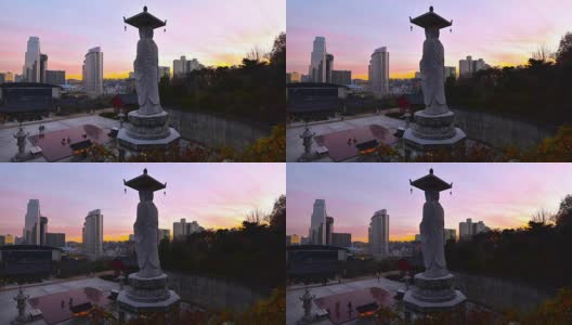 韩国汉城奉子寺的时光流逝高清在线视频素材下载