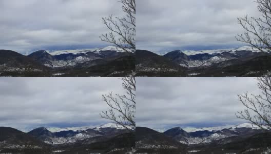 在法国比利牛斯山以时间流逝拍摄的雪景高清在线视频素材下载