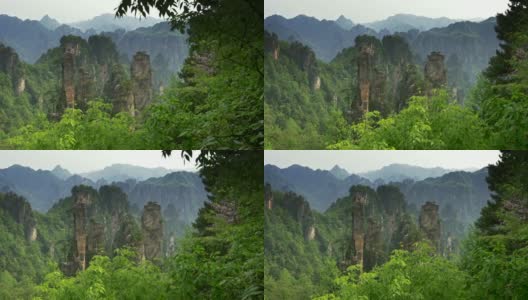 中国湖南张家界武陵源风景区的悬崖。4K超高清高清在线视频素材下载